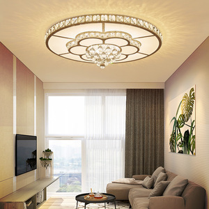 Luz de cristal circular europea <span class=keywords><strong>con</strong></span> diseño de loto, lámpara de techo para habitación, dormitorio, lámpara <span class=keywords><strong>Led</strong></span> regulable, luz de techo - Product Image 4