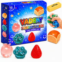 Mainan Kompresi Promosi 8 Buah Set Mainan Squishy Makanan Buah Roti Mentega Apel Sensorik Fidget Pereda Stres Kotak Hadiah