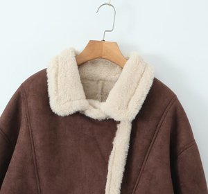 Nuova Collezione Autunno-Inverno 2025: <span class=keywords><strong>Cappotto</strong></span> in Pelliccia d'Agnello da <span class=keywords><strong>Donna</strong></span>, Moda Elegante e Comoda, Stile Retrò - Product Image 6