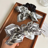 Nouvel Arrivage Grande Pince à Cheveux Française pour Femme en Satin à Motif Floral, Imprimée Double Face, Accessoire Capillaire Coloré