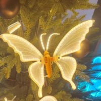 Lumières décoratives artificielles dynamiques en forme de papillon pour extérieur, éclairage de parc, place publique, site touristique, lumières paysagères, lumières de mariage, papillon lumineux.
