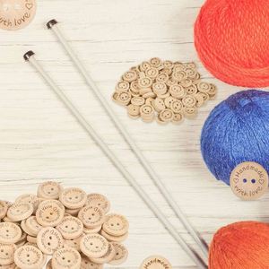 100pcs Wooden Handmade Buttons Assorted Wooden Sewing Buttons for Crafts <b>Scrapbooking</b> or Sewing and DIY Craft - Product Image 2