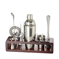 Kit de barman en acier inoxydable 16 pièces, ensemble de shaker à cocktails et à café avec support pour bar à domicile