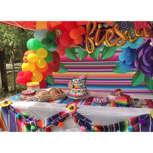 Nicro-Fondo De fiesta De Día De los muertos, mesa brillante De <span class=keywords><strong>carnaval</strong></span>, decoración con rayas, fotomatón, temática mexicana - Product Image 5