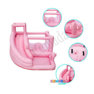 Prix usine désherbage rebond Combo toboggan gonflable blanc toboggan gonflable enfants rose maison de rebond pour la location de fête - Product Image 2