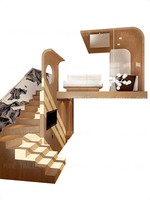 Lit mezzanine et lit superposé flottant à structure en acier |   Design minimaliste de luxe léger |   Lit en bois massif sur mesure de style cabane dans les arbres