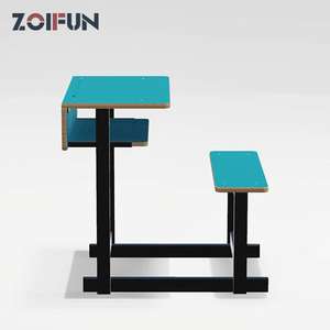 Meubles de classe <span class=keywords><strong>d</strong></span>'école primaire ZOIFUN, mobilier de classe <span class=keywords><strong>ancien</strong></span>, cadre métallique, <span class=keywords><strong>pupitre</strong></span> <span class=keywords><strong>d</strong></span>'école pour élèves avec banc - Product Image 4