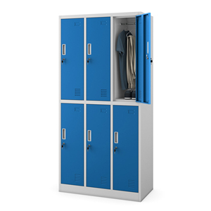 Casiers à vêtements pour employés en acier laminé à froid à 6 portes, serrure à <span class=keywords><strong>code</strong></span>, structure démontable, vestiaire Orpheus OR-MLW32 - Product Image 2