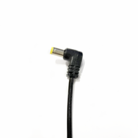 Noir 5521 tête incurvée câble d'alimentation cc 2core adaptateur de prise à ressort conducteur en cuivre câble adaptateur de charge fil de câble en spirale