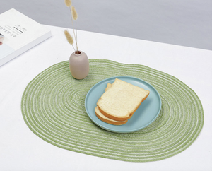 Set de <span class=keywords><strong>table</strong></span> ovale en polyester/coton tissé naturel, réutilisable, écologique, pour la maison, <span class=keywords><strong>protection</strong></span> de <span class=keywords><strong>table</strong></span> à manger - Product Image 6