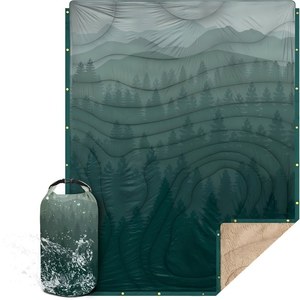 Custom Printed Outdoor Camping <b>Blanket</b> Fleece Warm Portable Rectangle Landscape Pattern Spring Autumn <b>Picnic</b> Mat - Product Image 1