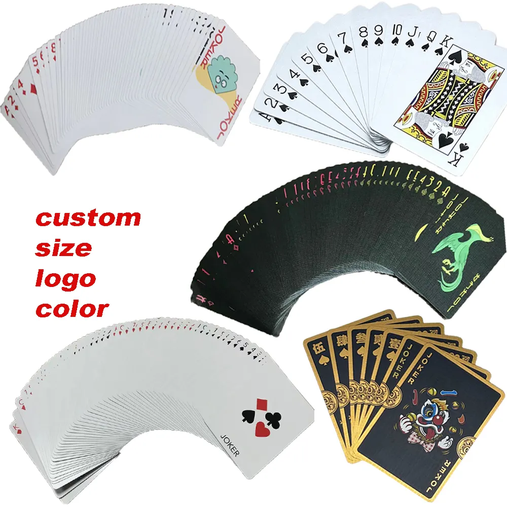Papel de Pvc de alta calidad, lámina de plástico impermeable de color negro y dorado de Casino de Texas, personalizado, Logo de cartas de juego de póker con caja