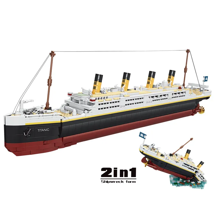 2022pcs Titanic Ship Moc Building Block sets Adult decompression Children Learning Educational toys ship model