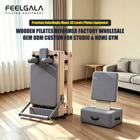Machine de Pilates Reformer Pliante Hybride en Érable de Luxe, Design Professionnel Moderne pour Studios d'Élite, Yoga et Fitness Haut de Gamme