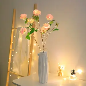 LED bunga Tulip mawar cabang prem lampu untuk meja vas Pot bunga Natal pesta liburan dekorasi ruangan pernikahan - Product Image 1