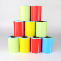 Rollo de papel térmico directo de fábrica, etiquetas térmicas de bobina térmica Pos, rollo de etiquetas en blanco de transferencia térmica imprimible colorida