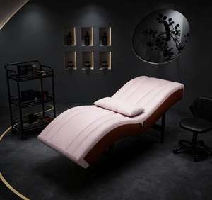 Table de massage incurvée en métal doré pour salon de beauté moderne, lit de cils incurvé rose de luxe en promotion - Product Image 6