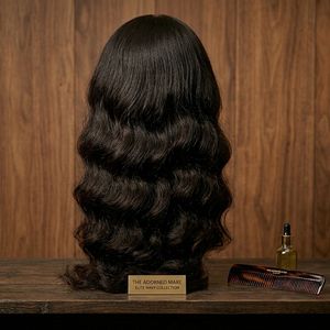 Peluca Larga Ondulada Natural Marrón Oscuro/Negro para Mujer, Resistente al Calor, Cabello Sintético, Suave, Gruesa y Voluminosa para Uso Diario - Product Image 1