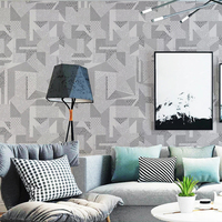 Papier peint moderne en PVC 3D avec motif géométrique abstrait imperméable pour la décoration de la maison et de l'hôtel pour les murs du salon et de la chambre à coucher-Vente en gros
