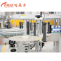 Mesin pelabel stiker industri kepala ganda elektrik sepenuhnya otomatis untuk peralatan suku cadang otomotif PLC untuk botol kaca