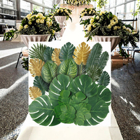Feuilles artificielles en plastique, style écaille de tortue, palmier tropical, Monstera, pour Safari, Jungle, Plage, Mariage, Thanksgiving, Douche