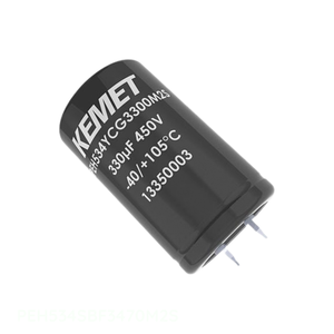 Condensador de orificio pasante de aluminio de alta ondulación de 470 uF, tipo SNAP-IN, modelo PEH534SBF3470M2S, de canal de fabricante - Product Image 1