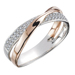 Anello Geometrico a Forma di X Bicolore per Donne - Product Image 1