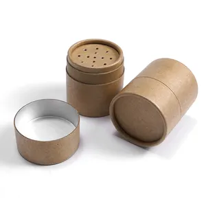 Round Tube Box Container Salt Shaker / Spice Tube with Paper Sifter Cardboard Tube Box Container Salt Shaker