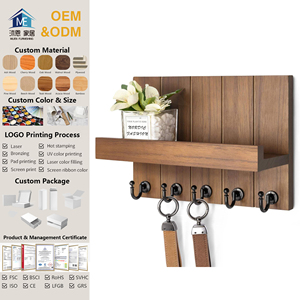 Porta Llaves de Pared Rebee Vision, Porta Llaves Decorativo Rústico con Estante, Organizador de Correo para Sala de Estar Estilo Granja, Casa Nueva - Product Image 1