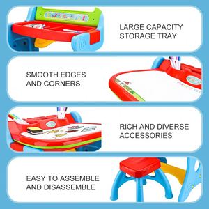 โต๊ะวาดเขียนพลาสติกสำหรับเด็ก Zhorya New Toys 2023 พร้อมเก้าอี้ - Product Image 4