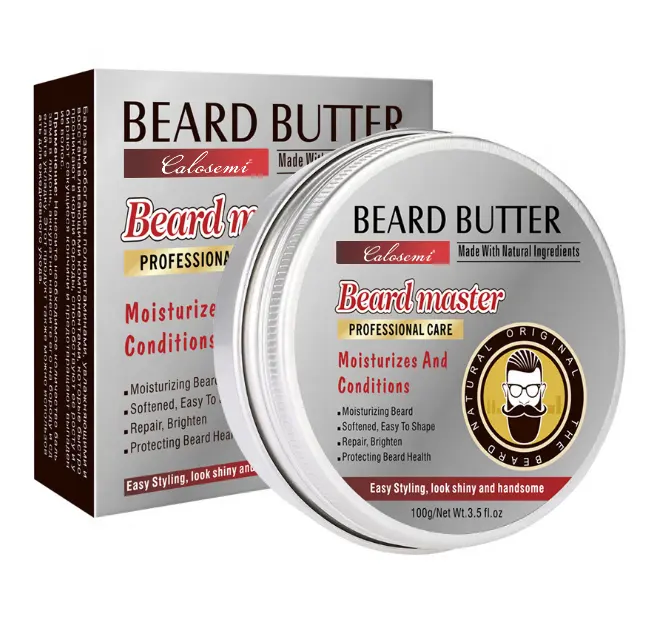 2023 Etiqueta Privada 100% producto orgánico natural para el cuidado de la barba bálsamo para barba para hombres para proteger la salud mantequilla para Barba