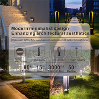 Lampadaire LED extérieur en alliage d'aluminium, étanche IP65, angle de faisceau 120°, blanc chaud 3500K, pour jardin, pelouse et allée