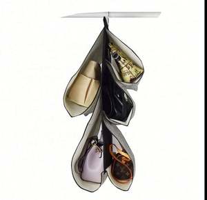 Breathable Polypropylene 4-<b>Shelf</b> Hanging Closet Organizer PP Fabric Storage Bags for <b>Clothes</b> Shoes Toys - Product Image 5