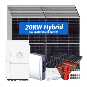 Prix du kit de modules domestiques 15kw le moins cher 10kw 12kw 10kva 20kw ensemble de panneaux 100kw Pv énergie solaire système de générateur solaire sur réseau