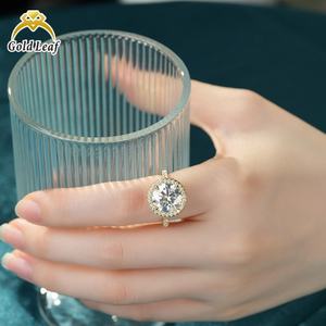 Anillo de Compromiso de Moissanita con Corte Brillante Redondo y Certificado GRA de Goldleaf, Plata de Ley 925, Garantizado - Product Image 4