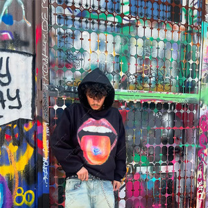 Fabricante Distressed Vintage Men Hoodie Stonewashed Sudaderas con capucha de gran tamaño Ropa de calle de alta calidad Y2K Boxy Fit Hoodie - Product Image 2