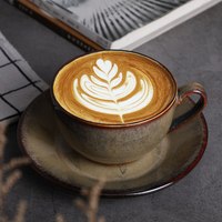 EKA – tasse en céramique, faite à la main, 10oz, personnalisée, tasse à café et soucoupe, thé de l'après-midi, tasse rétro en grès
