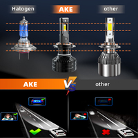 Ampoule de phare LED AKE V80 130W 13000Lm Super Lumineuse pour Voiture 9005 H7 Lampe Canbus Lumières LED pour Auto H1 H7 H11 Ampoules de Phare LED