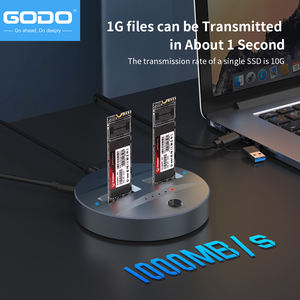 Station d'accueil externe GODO NVMe SATA M.2 double baie avec clonage hors ligne <span class=keywords><strong>USB</strong></span>-<span class=keywords><strong>C</strong></span> haute vitesse pour copie de données, <span class=keywords><strong>duplicateur</strong></span> SSD NVMe SATA - Product Image 3