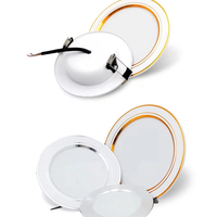Plafonnier encastré fin à grille ronde blanche, éclairage LED pour plafond, 5w 7w 12w 20w