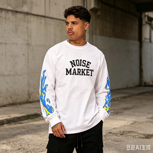 T-shirts à manches longues pour hommes avec logo personnalisé, col rond, streetwear, graphiques, manches longues complètes, t-shirts de haute qualité - Product Image 3