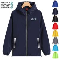 Veste coupe-vent légère réfléchissante avec fermeture éclair et logo personnalisé pour homme et femme, idéale pour le sport, la randonnée, les voyages, l'automne et le printemps