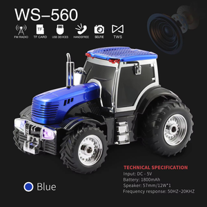 Nouvelle conception de haut-parleur sans fil en forme de tracteur, mini karaoké, radio FM BT, TF, USB, AUX, TWS, haut-parleur de fête - Product Image 3