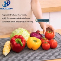 Tapis d'égouttage de table de séchage de fruits en silicone extra large, antidérapant et flexible, sans danger pour les aliments, pour les tapis et les tampons de cuisine