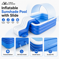 Piscina Inflable YUNJU con Toldo y Tobogán, Piscina Familiar de PVC, Parque Acuático al Aire Libre, OEM