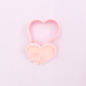 Doctor Enfermera Serie 3D Dibujos animados Galleta Molde Plástico Ecológico Juego de 2 DIY Estetoscopio Impreso Cortadores de galletas - Product Image 3