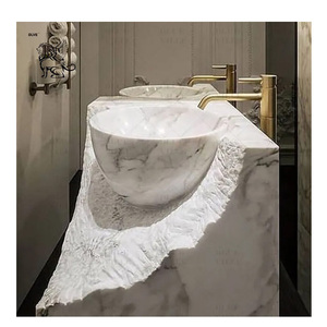 Blve sang trọng trang trí nội thất tường treo đá tự nhiên bồn rửa phòng tắm bồn lưu vực khách sạn Đá Cẩm Thạch rửa lưu vực - Product Image 1