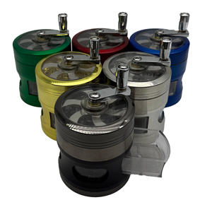 63毫米2.5英寸4层锌合金手摇压力机抽屉手动金属材料药草研磨机 - Product Image 1