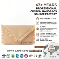 Pochette enveloppe en paille naturelle tressée, élégante et luxueuse, avec bordure à franges, bouton pression doré, sac à main chic pour femme, usage quotidien, personnalisable OEM