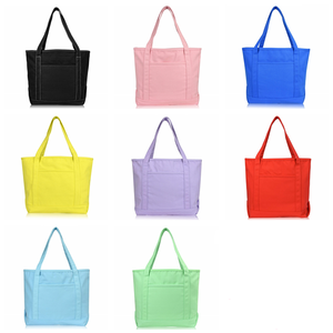 Sac fourre-tout en toile personnalisé, grande capacité, sac de shopping en coton réutilisable, sac à bandoulière pour les courses, sac de plage écologique avec poche avant - Product Image 4